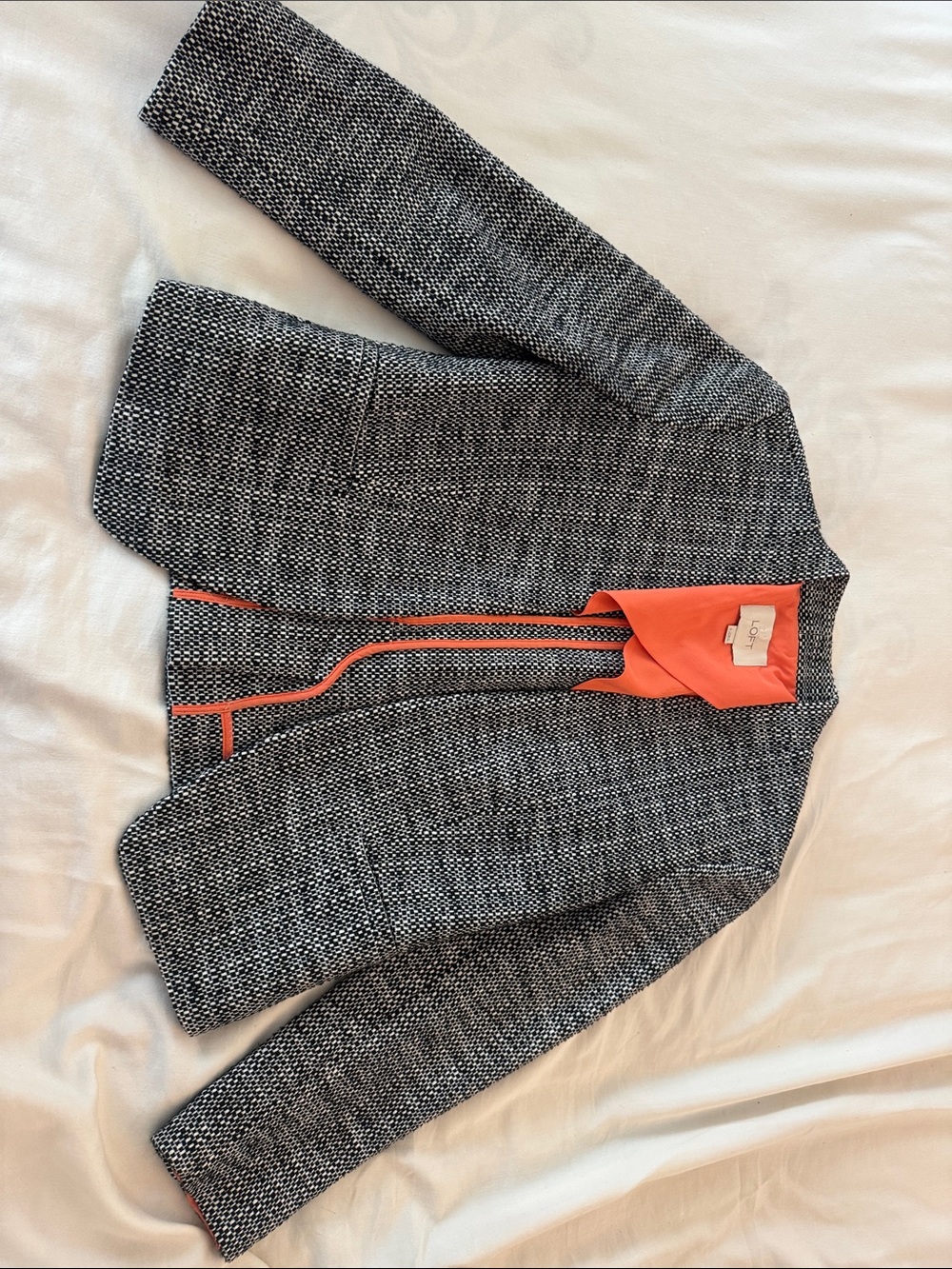 LOFT Black-and-White Tweed Blazer